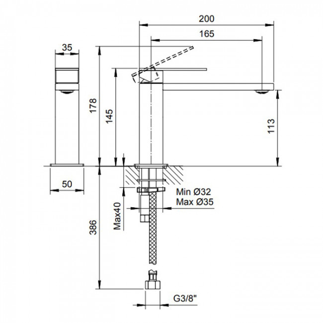 Fantini Mint Смеситель для раковины, 1 отверстие, удлиненный излив, цвет: нержавеющая сталь Fantini Mint Смеситель для раковины, 1 отверстие, удлиненный излив, цвет: нержавеющая сталь