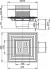 Alcaplast APV3344 Сливной трап 105x105/50/75 мм боковой сток, решетка из нержавеющей стали, фланец из нержавеющей стали, воротник изоляции 2–го уровня, гидрозатвор сухой и мокрый