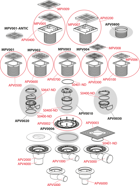 Alcaplast APV3344 Сливной трап 105x105/50/75 мм боковой сток, решетка из нержавеющей стали, фланец из нержавеющей стали, воротник изоляции 2–го уровня, гидрозатвор сухой и мокрый