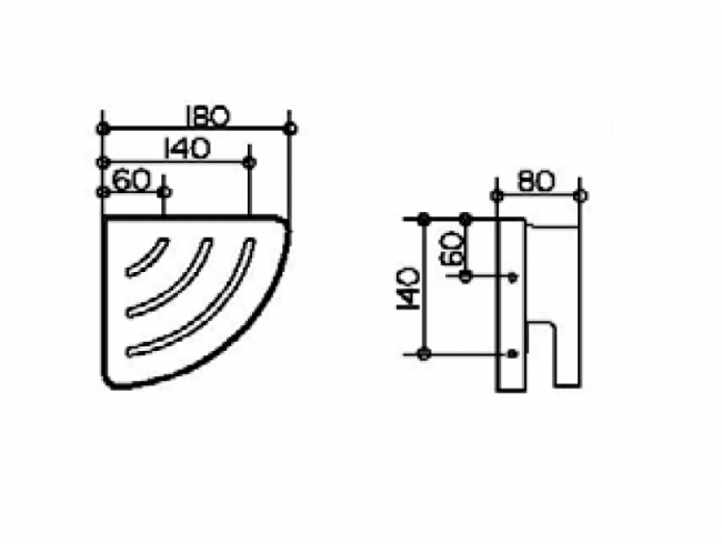 Полочка для душ/принадлежностей Keuco Industrie 14 41457 010000