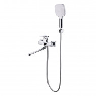 Смеситель Prohanss для ванны и душа универсальный поворотный излив 30 см, хром (P60.22)