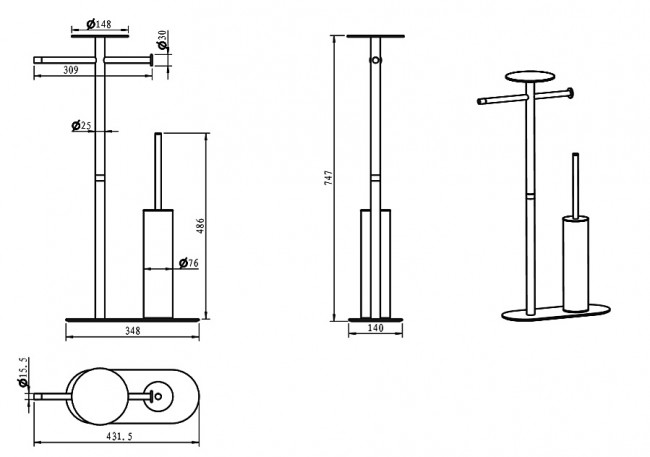 Стойка напольная Boheme 10953-CR