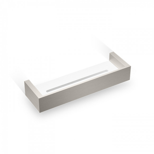 Decor Walther Brick DA30 Душевая полка 30x9см, акриловое белое стекло, подвесной, цвет: никель сатинированный