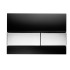 TECEsquare, панель смыва с двумя клавишами стеклянная, цвет: стекло черное, клавиши хром глянцевый 9240807