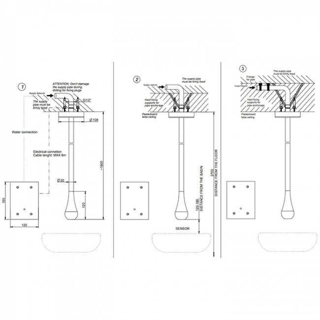 Gessi Goccia Смеситель для раковины, потолочный, электронный, с кран-фильтром для регулировки температуры и напора воды, внешняя часть, цвет: Black XL Gessi Goccia Смеситель для раковины, потолочный, электронный, с кран-фильтром для регулировки температуры и напора воды, внешняя часть, цвет: Black XL