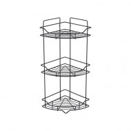 Полка трёхъярусная угловая Milardo Grid проволока стальная, чёрный матовый (GRICC3BM44)