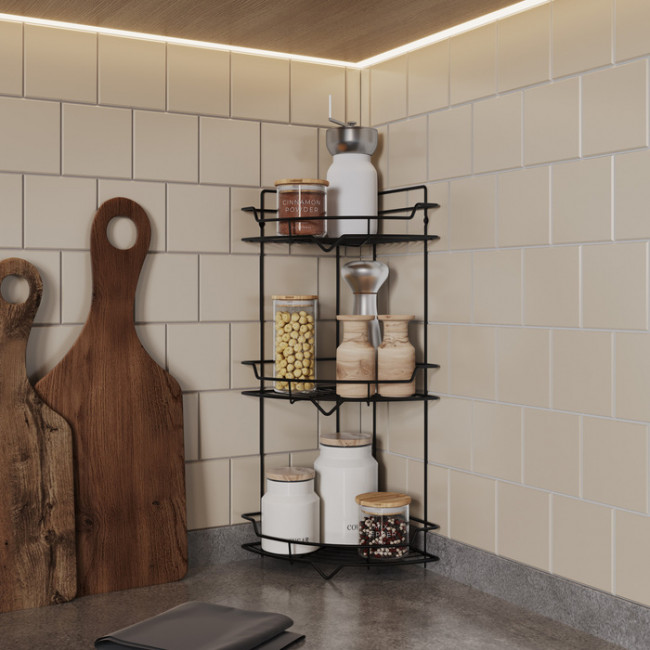 Полка трёхъярусная угловая Milardo Grid проволока стальная, чёрный матовый (GRICC3BM44) Полка трёхъярусная угловая Milardo Grid проволока стальная, чёрный матовый (GRICC3BM44)