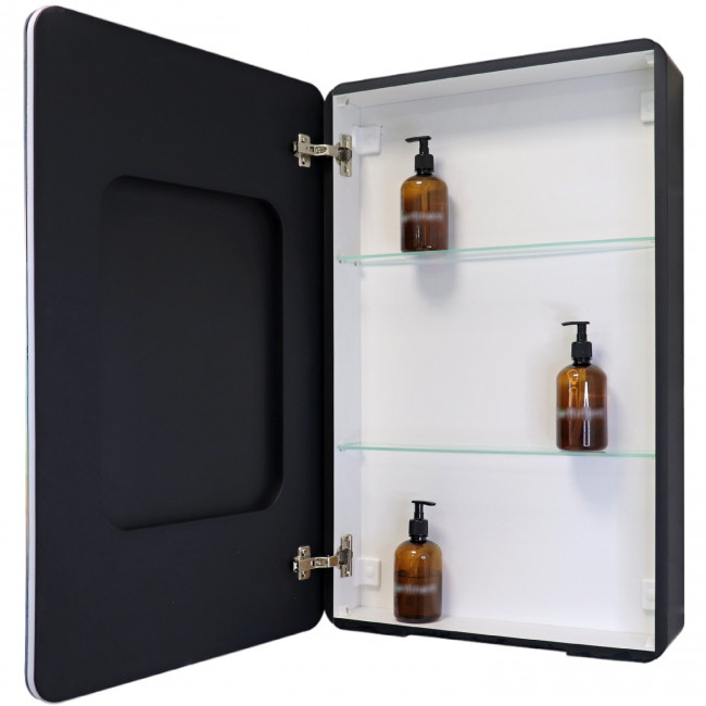 Зеркало-шкаф MIXLINE "Асти" 560*850 (ШВ) левый, сенсорный выкл., светодиодная подсветка, ЧЕРНЫЙ (553165) Зеркало-шкаф MIXLINE "Асти" 560*850 (ШВ) левый, сенсорный выкл., светодиодная подсветка, ЧЕРНЫЙ (553165)