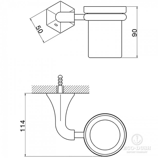CISAL Cherie Стакан подвесной, цвет: золото/керамика