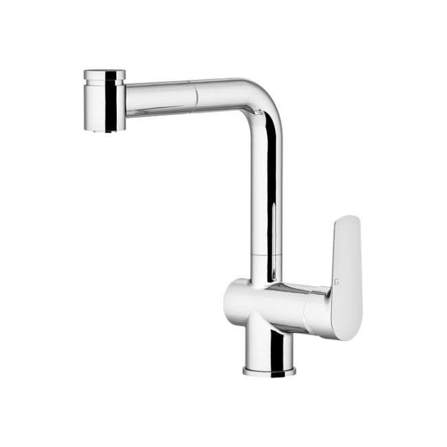 Gattoni H2Omix3000 Cucina Смеситель для раковины, с выдвижным распылителем, излив 205 мм, цвет: хром Gattoni H2Omix3000 Cucina Смеситель для раковины, с выдвижным распылителем, излив 205 мм, цвет: хром