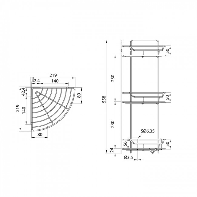 Полка трёхъярусная угловая Milardo Grid проволока стальная, хром (GRICC3CM44) Полка трёхъярусная угловая Milardo Grid проволока стальная, хром (GRICC3CM44)