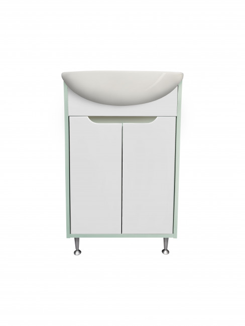 Тумба Runo Эконова 50 бирюзово-белая под умывальник Уют 50 (00-00004656)