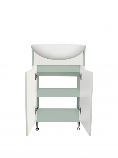 Тумба Runo Эконова 50 бирюзово-белая под умывальник Уют 50 (00-00004656)