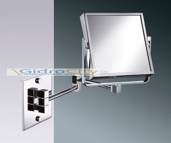 Зеркало настенное квадратное 2-й поворот хром Windisch 99345CR 3X