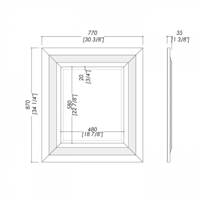 Devon&Devon Plaza Зеркало 87.5х77см, цвет: черный/белый