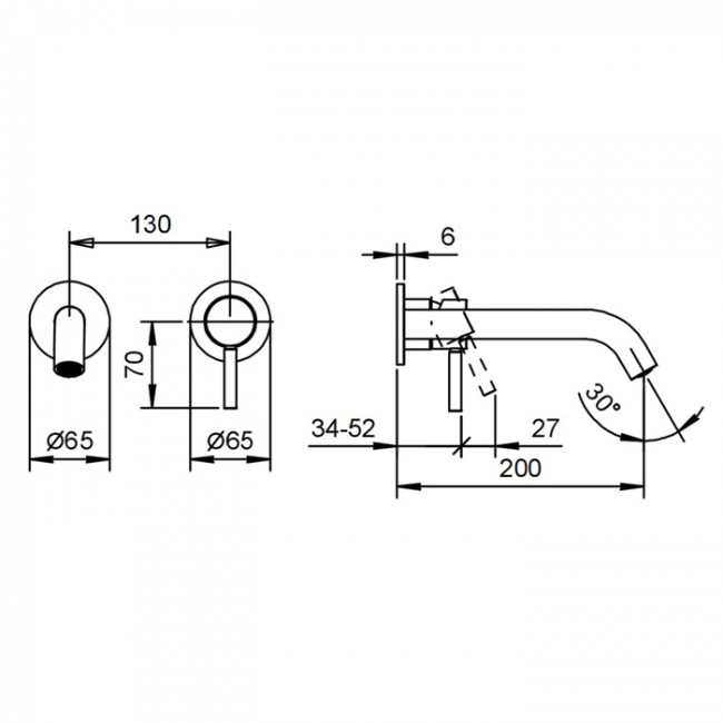 Fantini Nostromo Смеситель для раковины, встраиваемый, цвет: хром 50 02 E811B