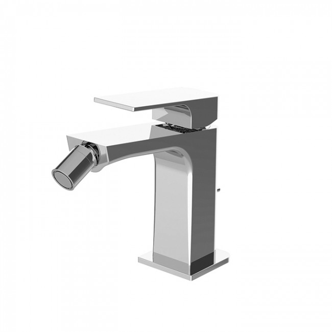 Carlo Frattini Fit Смеситель для биде, на 1 отв, донный клапан, h105мм излив 107мм, цвет: хром