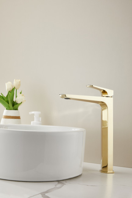 Смеситель для раковины HAIBA золотой (HB11726-5)