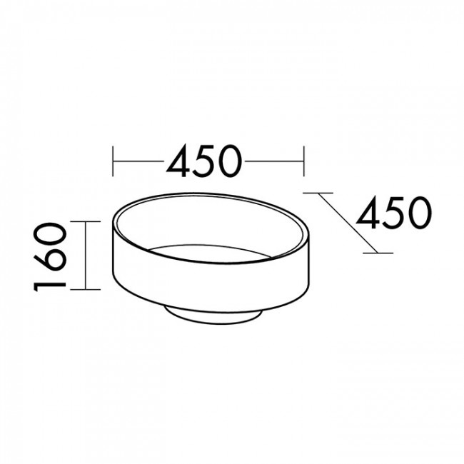 Burgbad Crono Раковина 45 см, без отв., накладная, круглая, цвет: белый MBA0030 C0001*0
