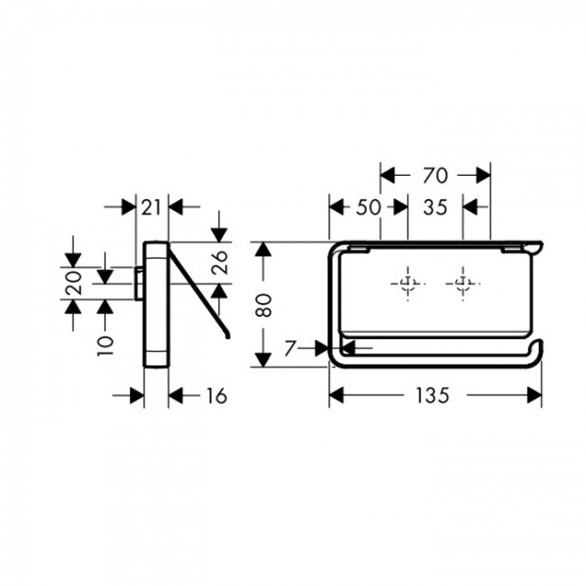 Axor Universal Держатель для туалетной бумаги настенного монтажа, подвесной, цвет: хром Axor Universal Держатель для туалетной бумаги настенного монтажа, подвесной, цвет: хром