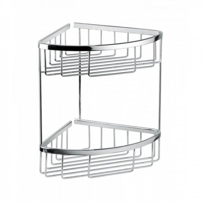 Полочка двойная угловая Bongio, подвесной, цвет: хром