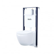 Комплект 3в1: подвесной унитаз, инсталляция и клавиша смыва белая, Basic, IDDIS (BASB030i73)