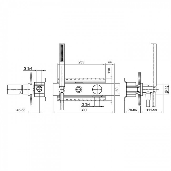 Fantini Milano Встраиваемый смеситель для душа, цвет: Matt Gun Metal PVD 31 P5 3084B