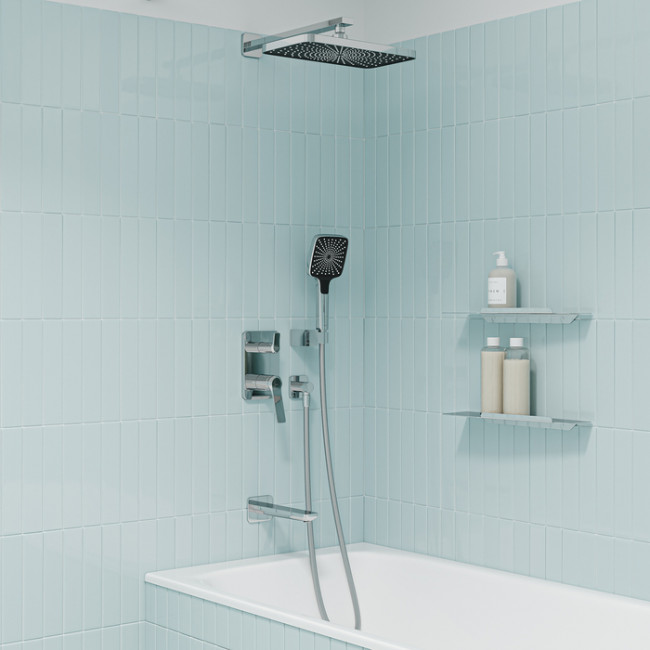 Встраиваемая система с тропическим, ручным душем и изливом, глянцевый хром, Parker, IDDIS, PARSB03i68