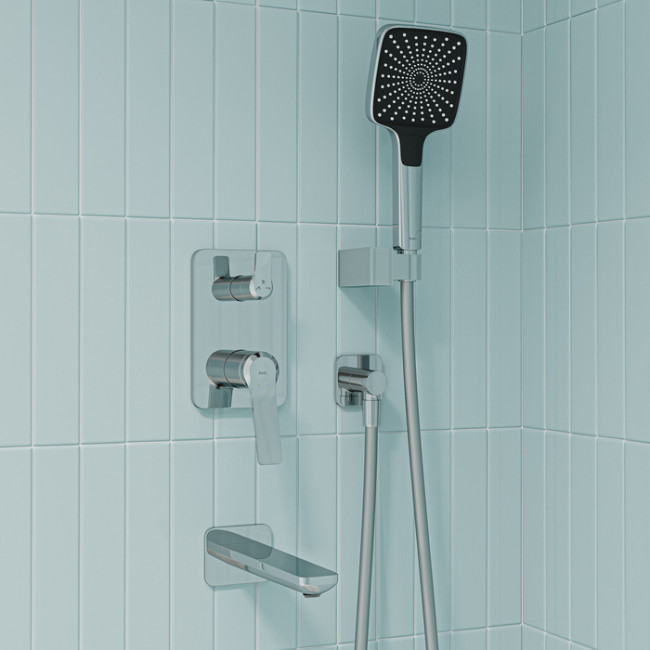 Встраиваемая система с тропическим, ручным душем и изливом, глянцевый хром, Parker, IDDIS, PARSB03i68