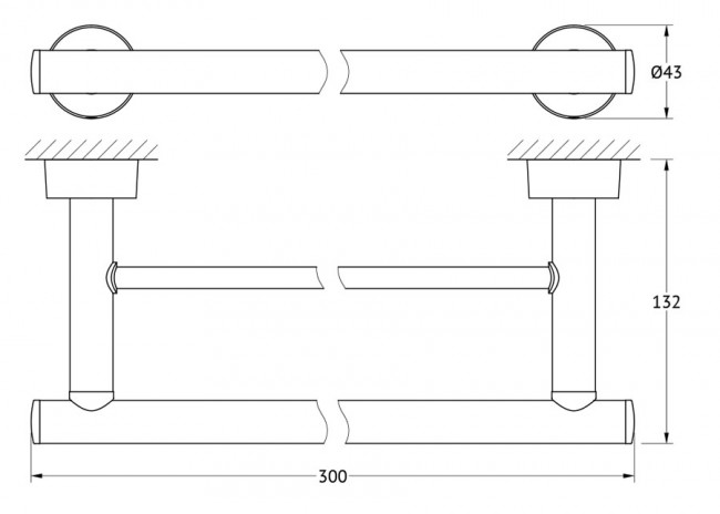 Держатель полотенец двойной 30 см FBS Nostalgy NOS 034 Держатель полотенец двойной 30 см FBS Nostalgy NOS 034