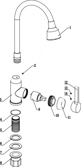 Смеситель для кухни Fmark (FS8266H-12)