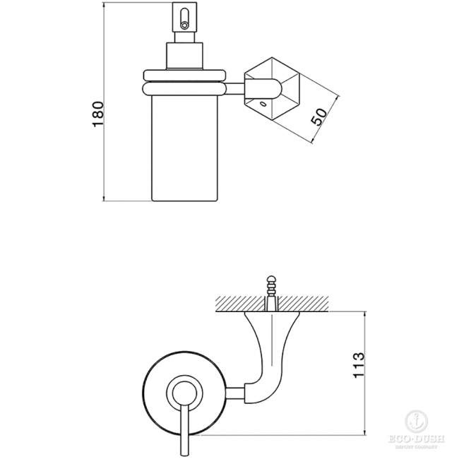 CISAL Cherie Дозатор подвесной, цвет: хром/керамика
