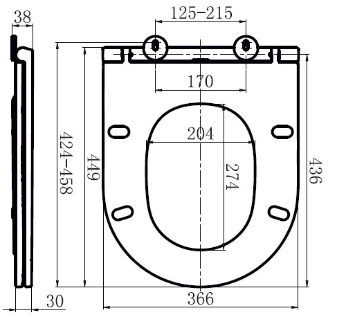AM.PM C507853WH Inspire сиденье для подвесного унитаза,микролифт