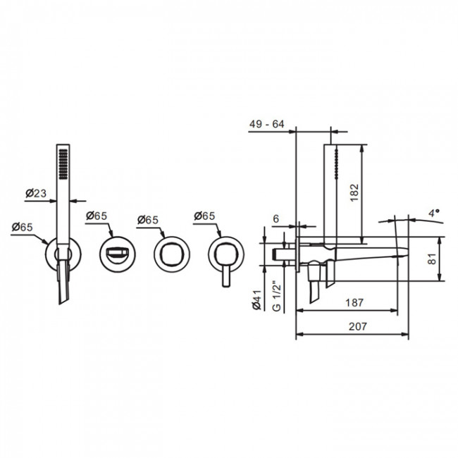 Fantini Lame Смеситель для ванны, встраиваемый, цвет: хром 24 02 M121B