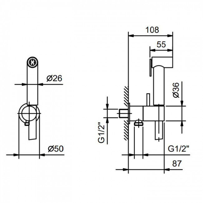 Fantini Nostromo Гидроёршик с двойной функцией, цвет: никель