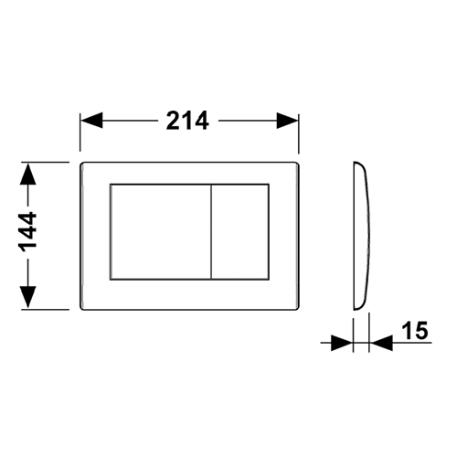 TECEplanus Панель смыва с двумя клавишами, цвет: белый матовый 9240322 TECEplanus Панель смыва с двумя клавишами, цвет: белый матовый 9240322