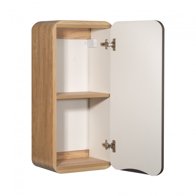 Шкаф навесной Runo Ницца 35 темное дерево белый правый (00-00002127)