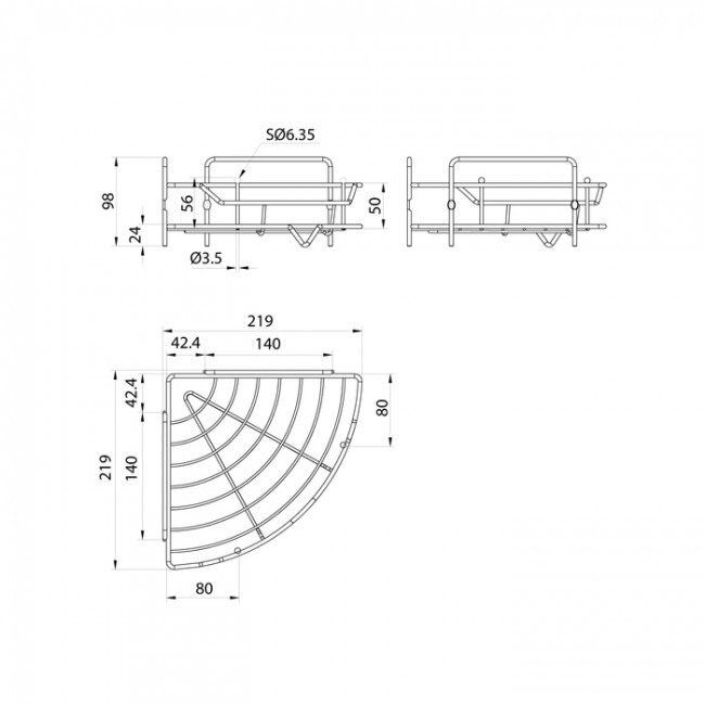Полка одноярусная угловая Milardo Grid проволока стальная, хром (GRICC1CM44) Полка одноярусная угловая Milardo Grid проволока стальная, хром (GRICC1CM44)