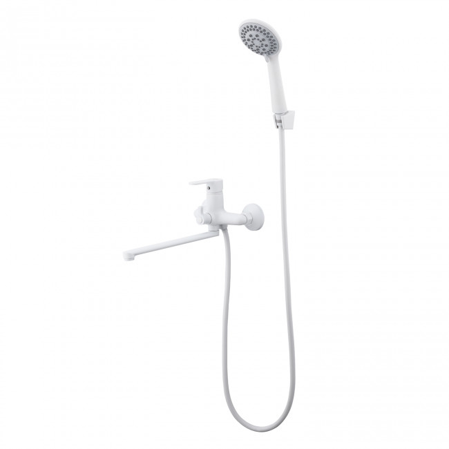 Смеситель Prohanss для ванны и душа универсальный поворотный излив 30 см, белый (P64.22.08) Смеситель Prohanss для ванны и душа универсальный поворотный излив 30 см, белый (P64.22.08)