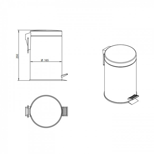 Bongio Hotelerie Ведро с крышкой напольное, цвет: золото