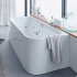 DURAVIT Happy D2 Ванна 180х80см, пристенный вариант с двумя наклонами для спины, с интегр акрилов панелью и ножками, цвет: белый