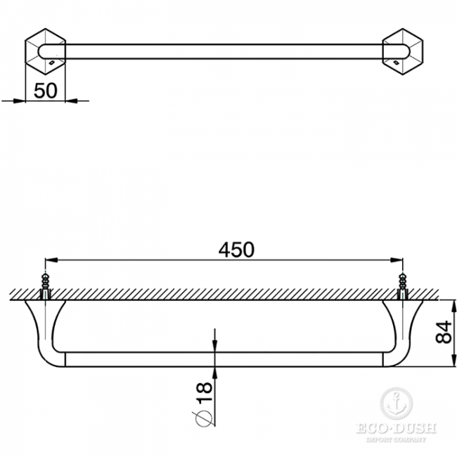 CISAL Cherie Полотенцедержатель 45 см, подвесной, цвет: золото