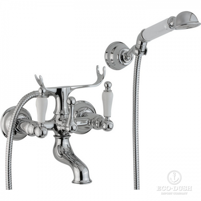 CISAL Arcana Toscana Смеситель настенный для ванны/душа с ручной лейкой,держателем и шлангом, цвет: хром