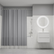Штора для ванной, 200x240 см, Полиэстер, светло-серый, IDDIS, BL07P24i11 Штора для ванной, 200x240 см, Полиэстер, светло-серый, IDDIS, BL07P24i11