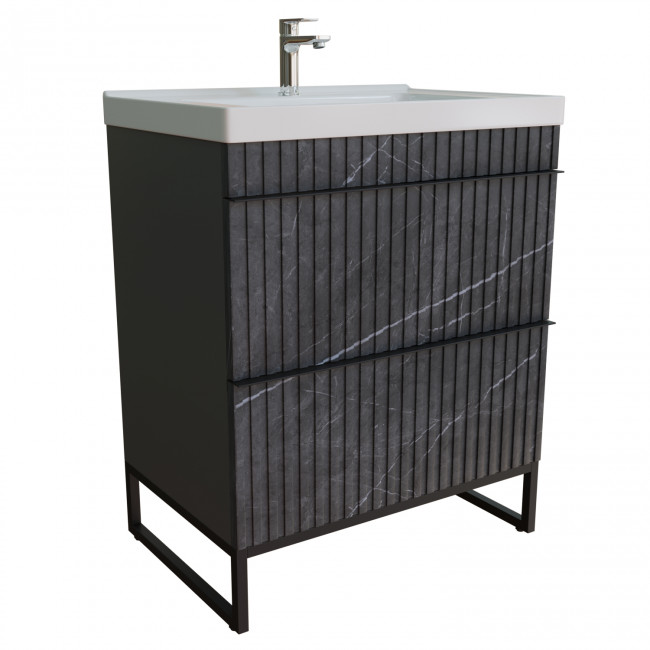 Тумба для ванной MIXLINE "Окленд -70" Графит Мрамор под ум. Грэйс- 70 ЛОФТ (551729)