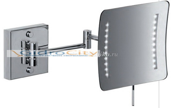 Зеркало настенное квадратное с диодной подсветкой (LED ) сенсорное хром Windisch 99857/2CR 3X