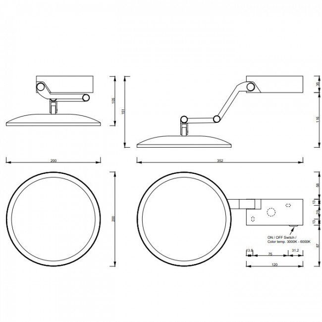 Decor Walther Club Vanity Plus Косметическое зеркало VISION, цвет: хром 123100 Decor Walther Club Vanity Plus Косметическое зеркало VISION, цвет: хром 123100