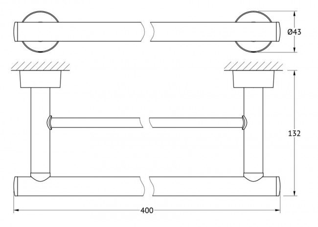 Держатель полотенец двойной 40 см FBS Nostalgy NOS 035 Держатель полотенец двойной 40 см FBS Nostalgy NOS 035