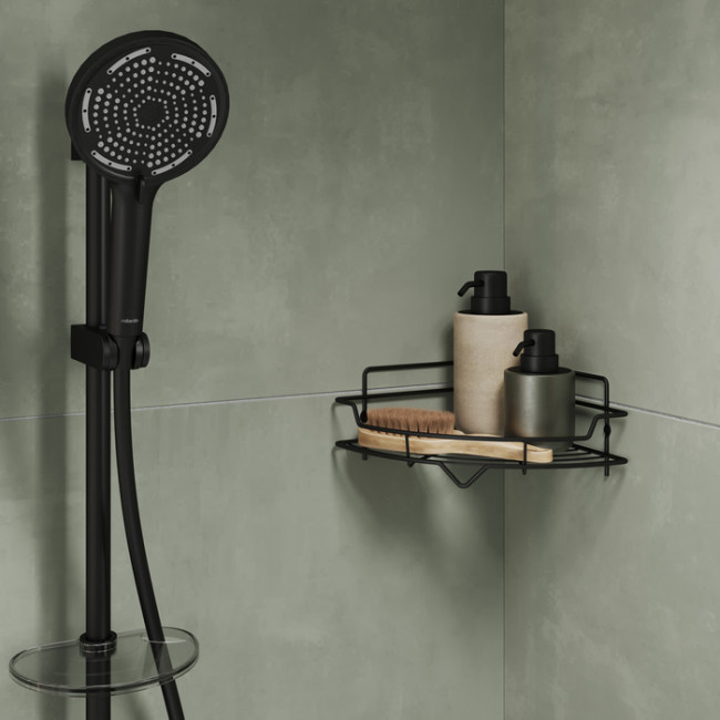 Полка одноярусная угловая Milardo Grid проволока стальная, чёрный матовый (GRICC1BM44) Полка одноярусная угловая Milardo Grid проволока стальная, чёрный матовый (GRICC1BM44)