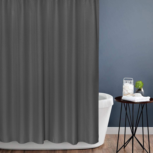 Шторка для ванной 178х183 Carnation Home Fashions Grace Jacquard Black FSC18-HX72/16